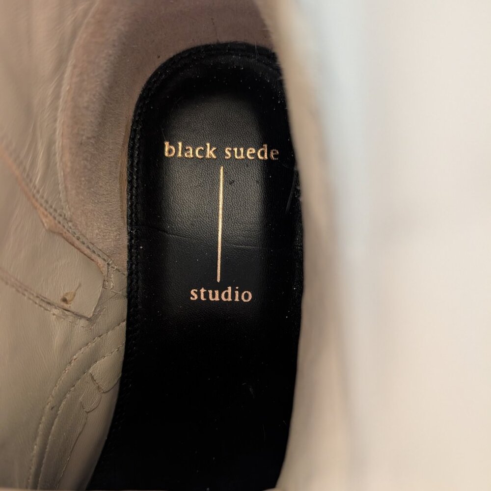 Black Suede X Caroline Stanbury Python Drea Lug Sole Combat Boots Womens 7 - 7.5 - Picture 3 of 12